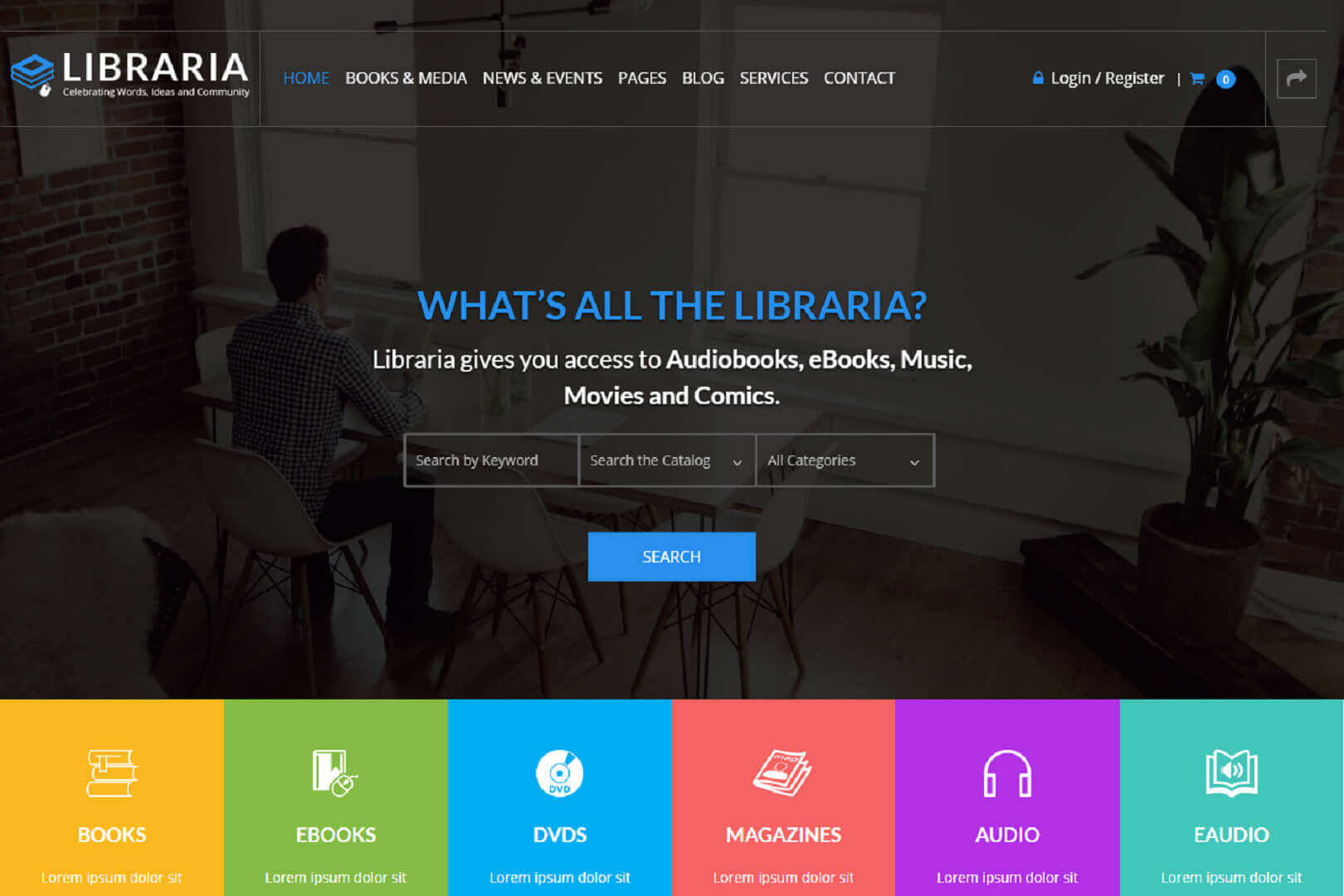 LIBRARIA Online Library HTML Template Free Download